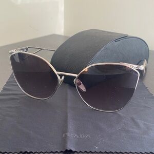 Prada SPR50Z Silver Cateye Sunglasses